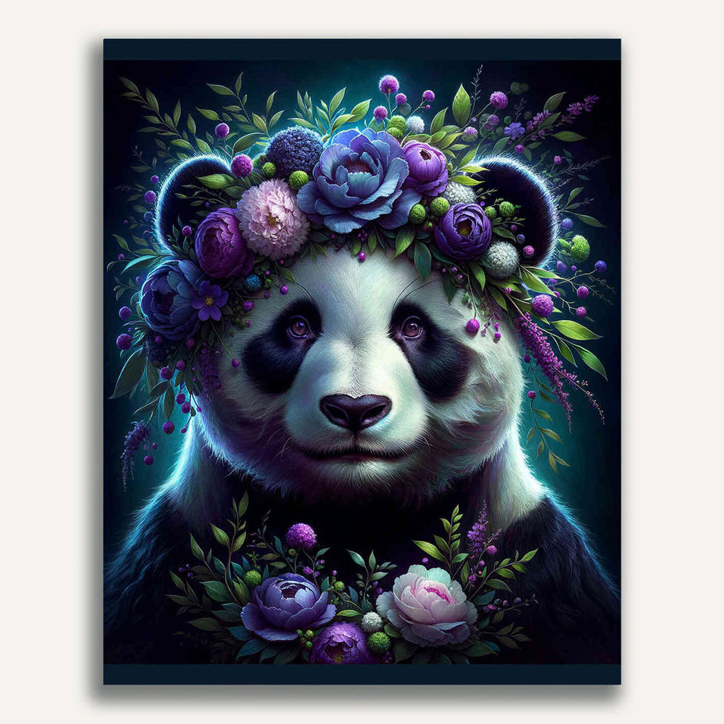 Paint by Numbers - Panda with flower decoration