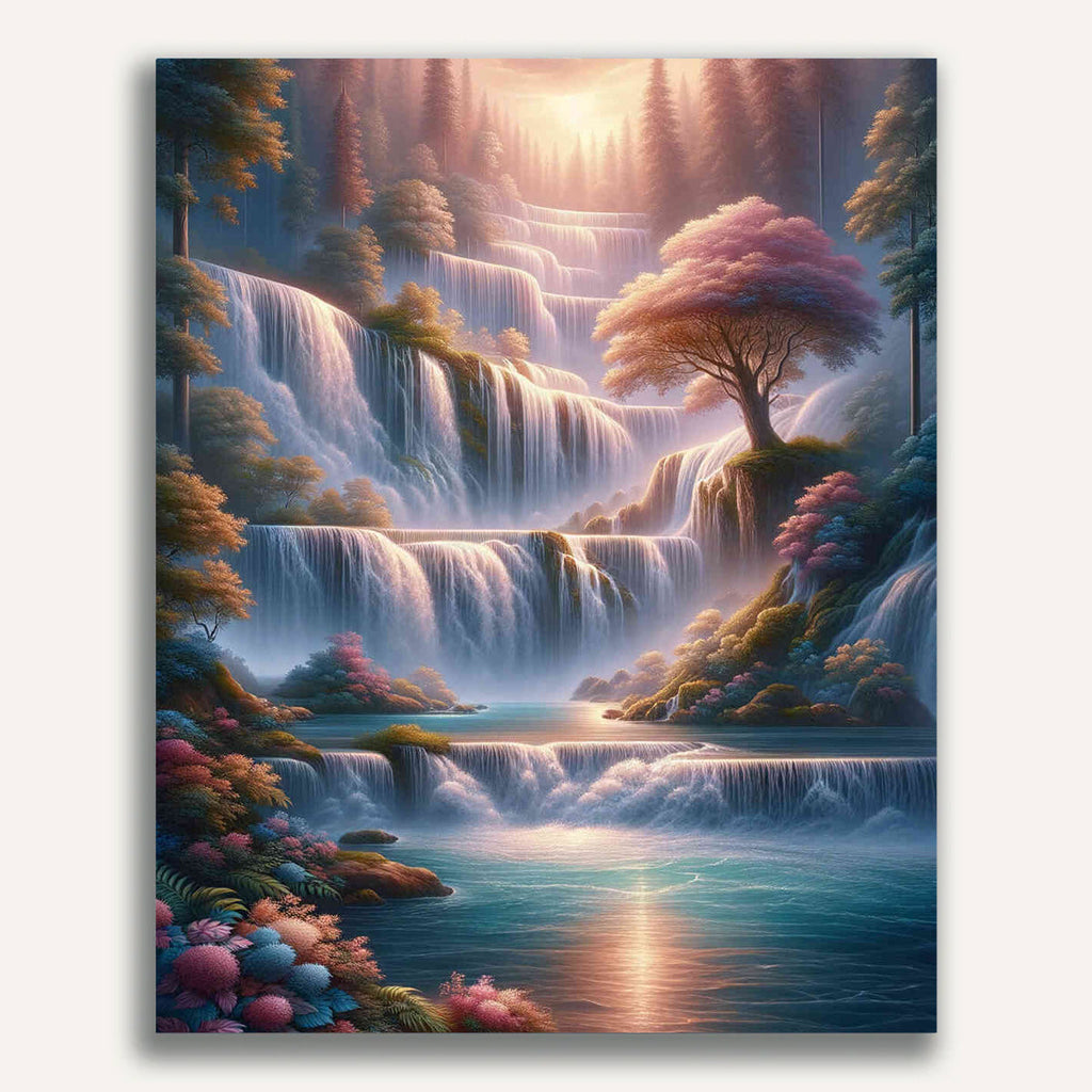 Paint by Numbers - Paradise, waterfall