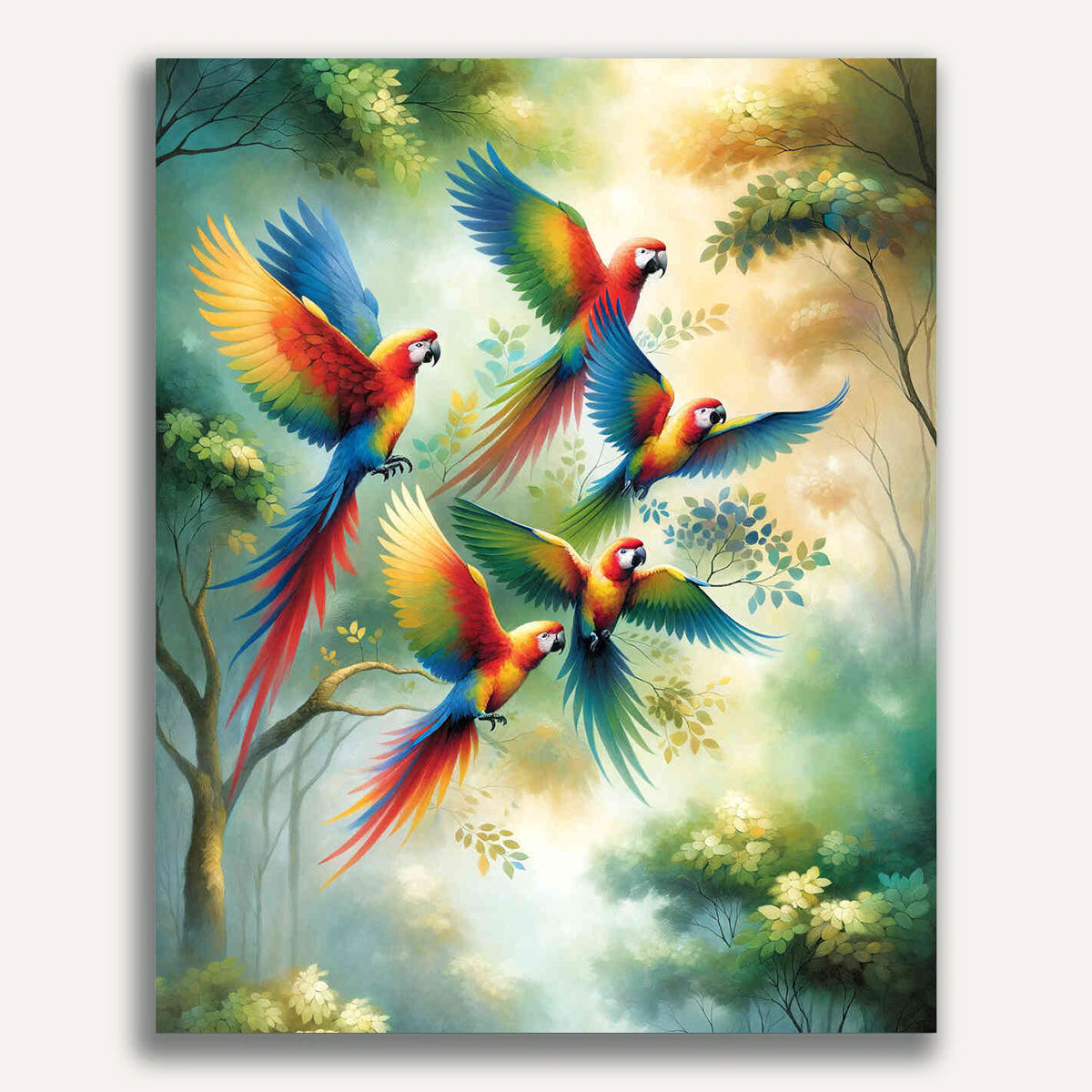 Paint by Numbers - Parrot Family