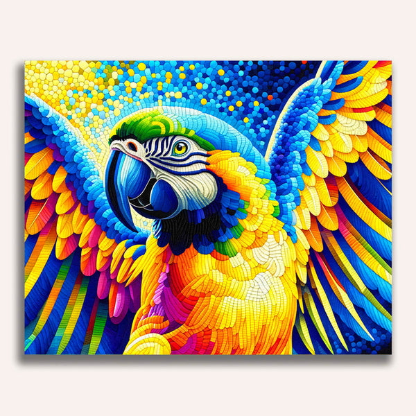 Paint by Numbers - Parrot, yellow and blue