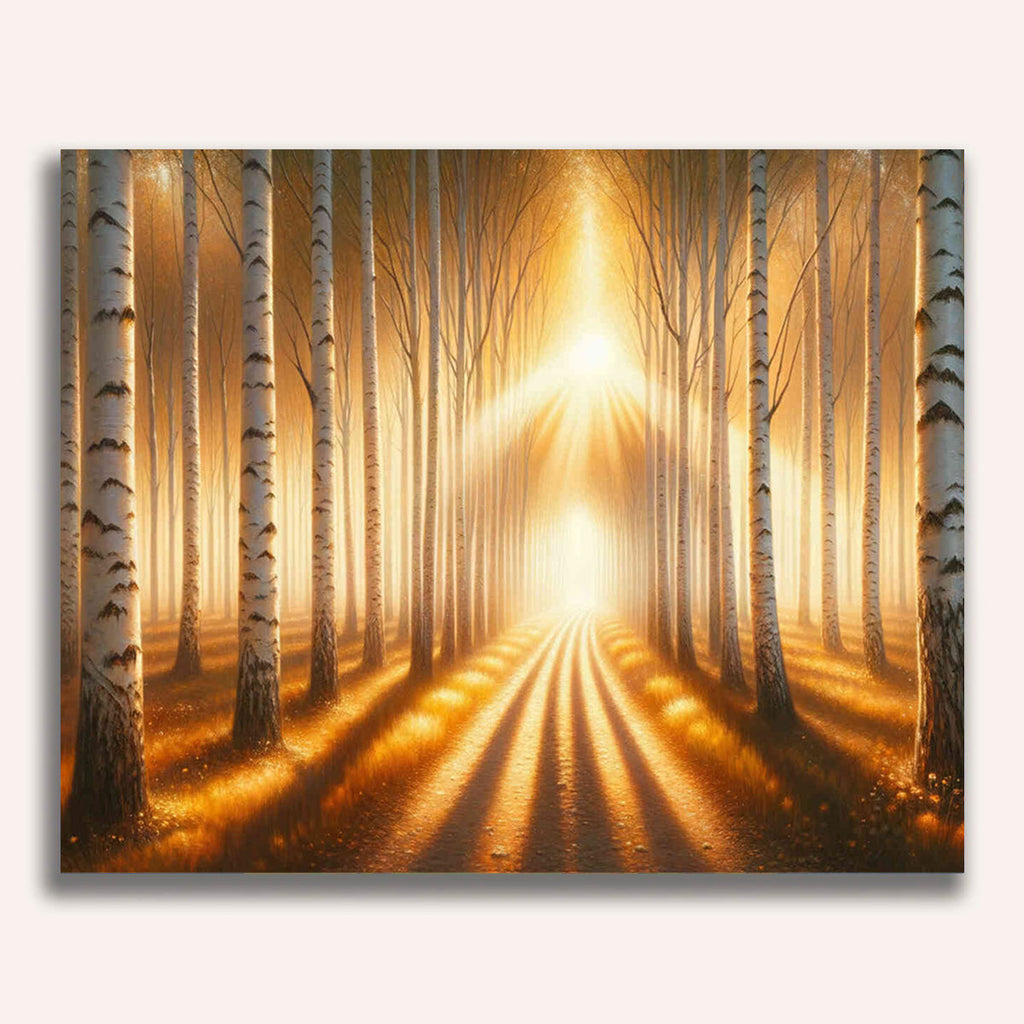 Paint by Numbers - Path in the Birch Forest