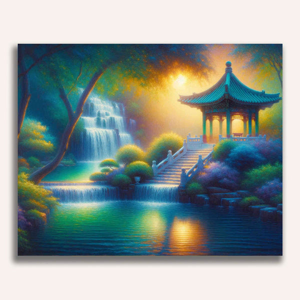 Paint by Numbers - Pavilion by the waterfall