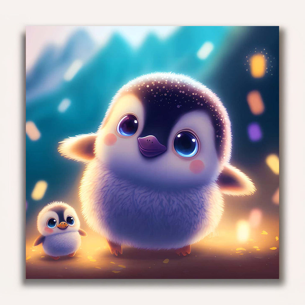 Paint by Numbers - Peaceful penguin with child
