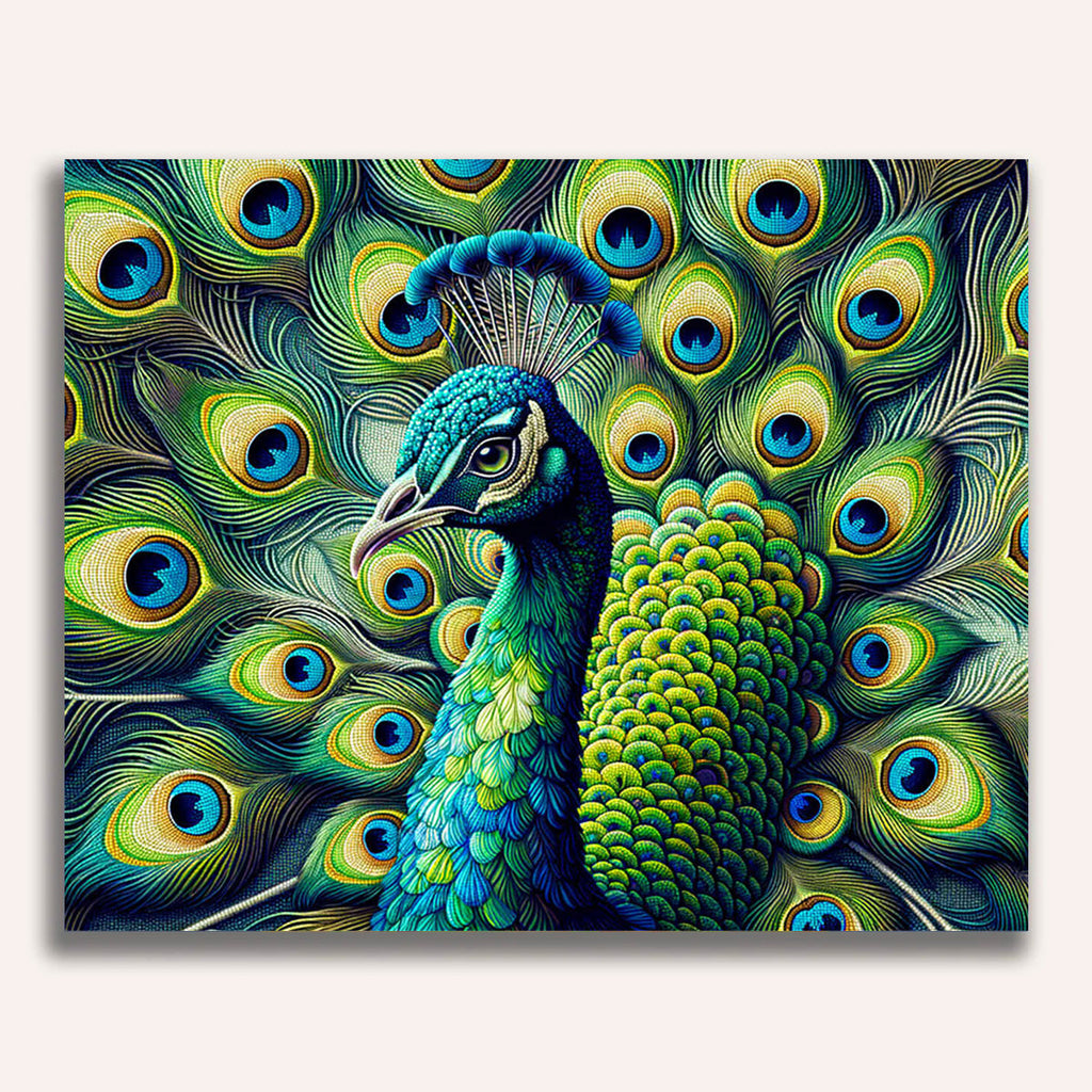 Paint by Numbers - Peacock Grey and Blue