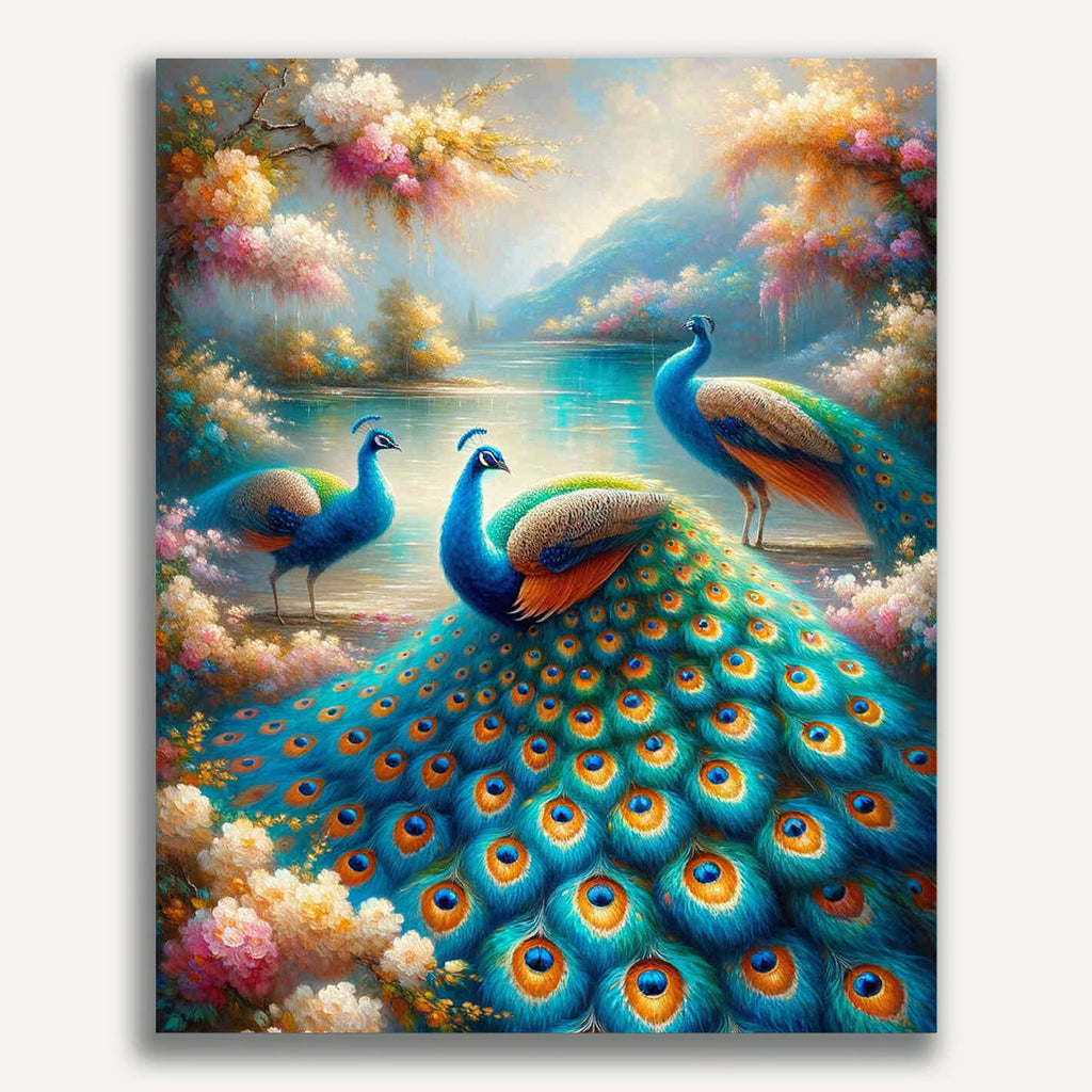 Paint by Numbers - Peacock trio