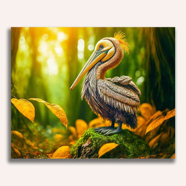 Paint by Numbers - Pelican in the forest