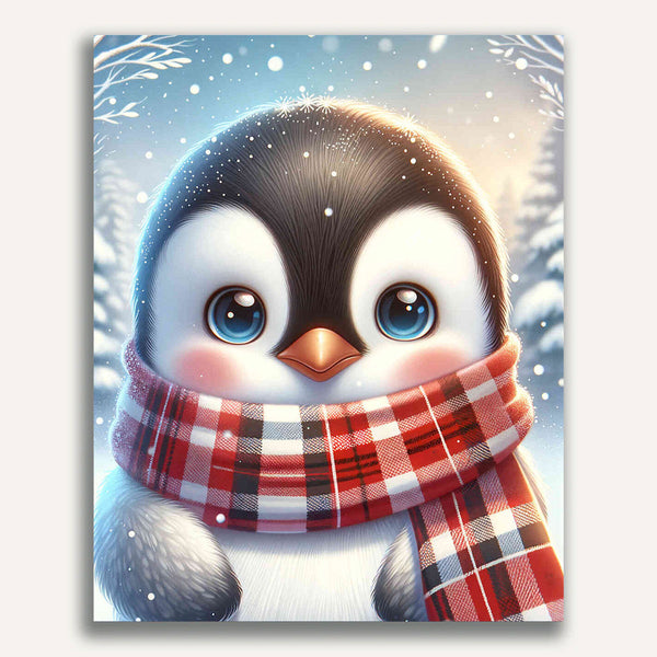 Paint by Numbers - Penguin with Scarf