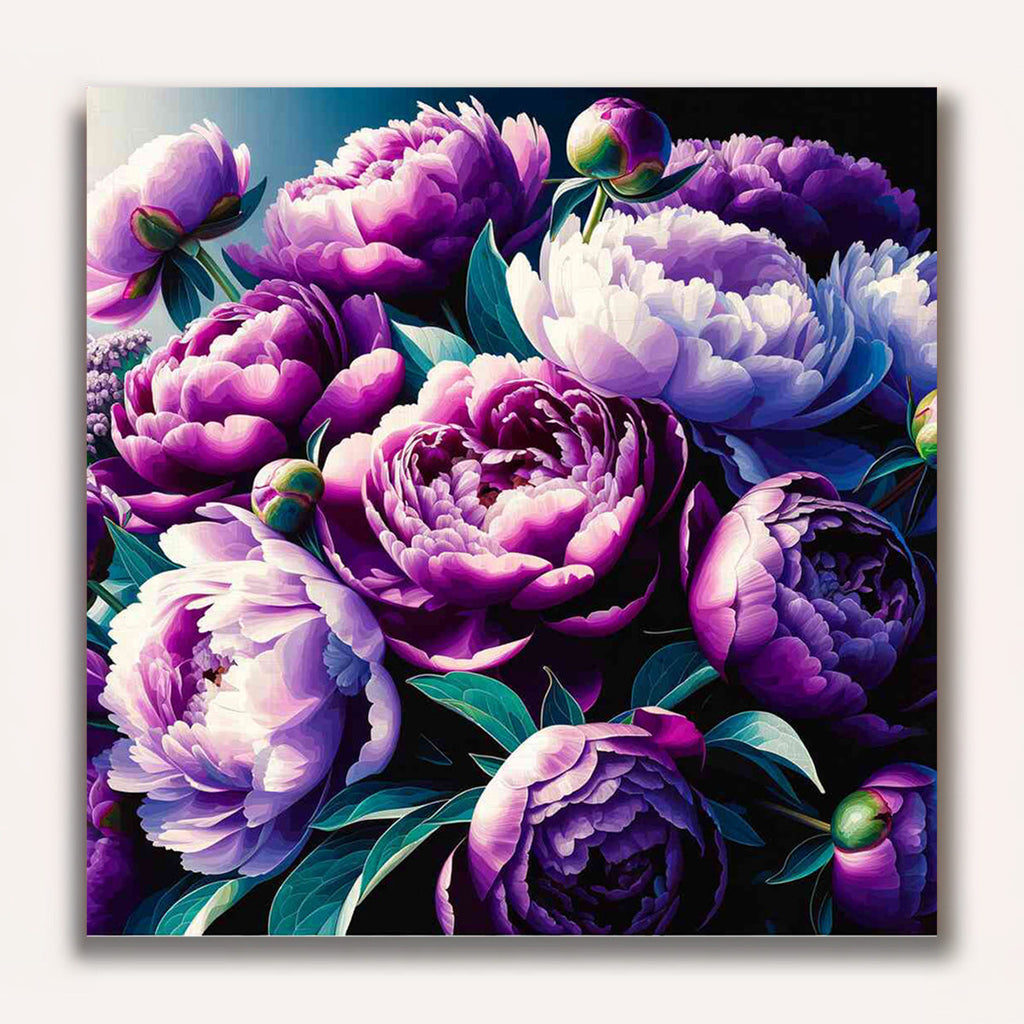 Paint by Numbers - Peony Bouquet, Purple