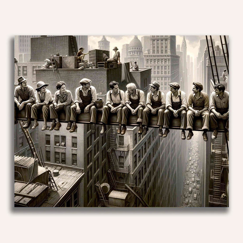 Paint by Numbers - People above the city