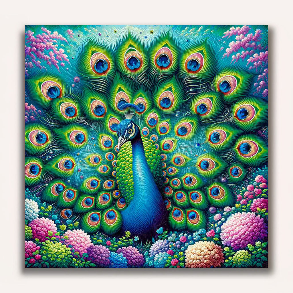 Paint by Numbers - Pictures Wheel of Peacock