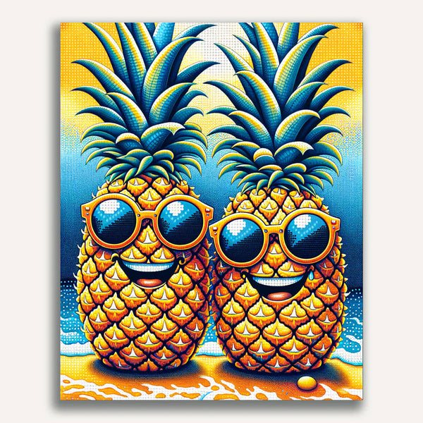 Paint by Numbers - Pineapple with sunglasses