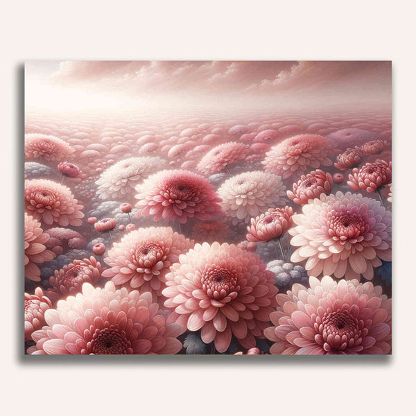 Paint by Numbers - Pink Chrysanthemums