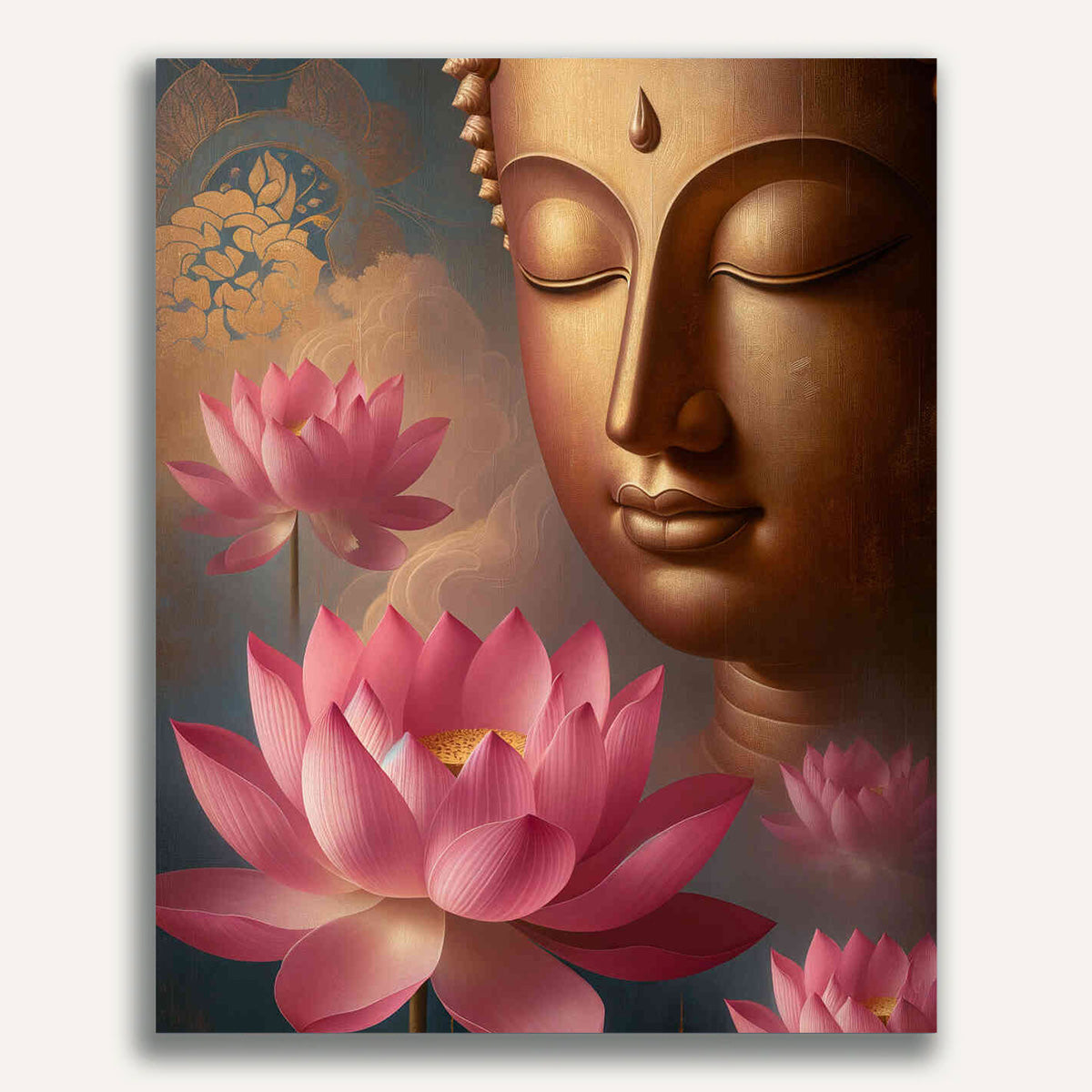Paint by Numbers - Pink lotus flower, Buddha