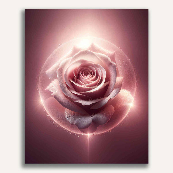 Paint by Numbers - Pink Rose Waterdrops
