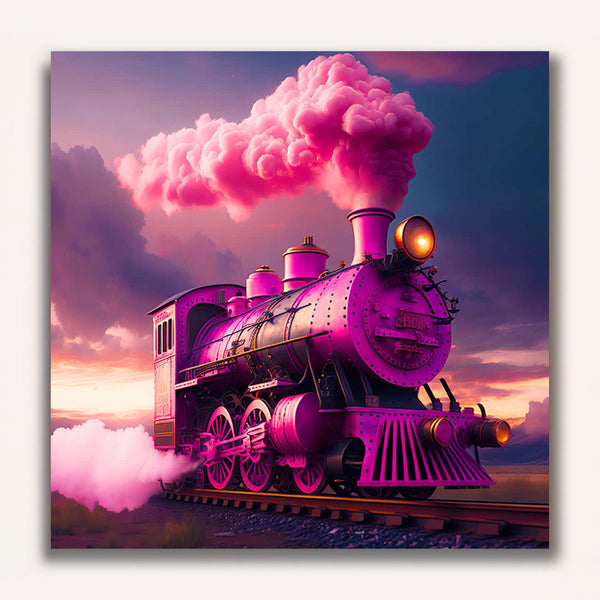 Paint by Numbers - Pink train at night