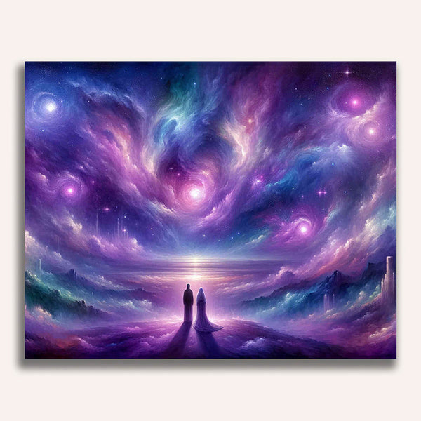 Paint by Numbers - Northern lights in purple