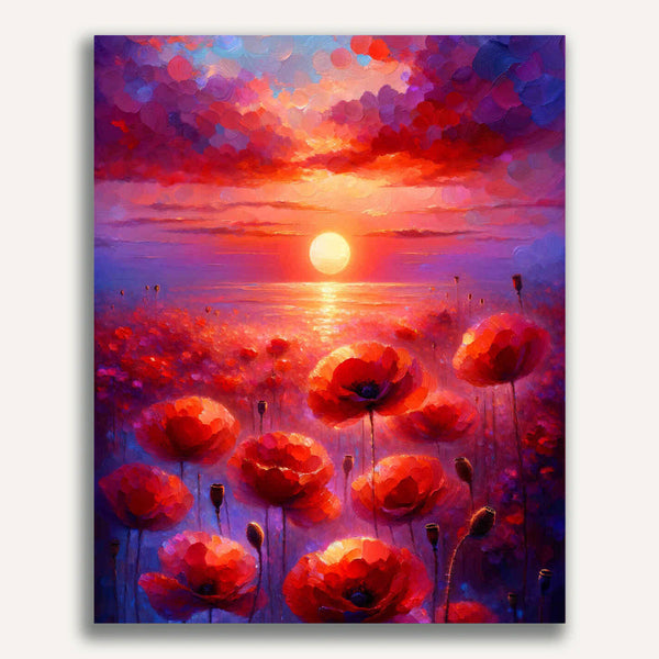 Paint by Numbers - Poppy in Evening Red