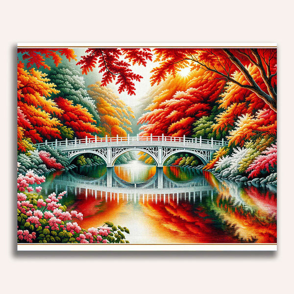 Paint by Numbers - Bridge over standing river