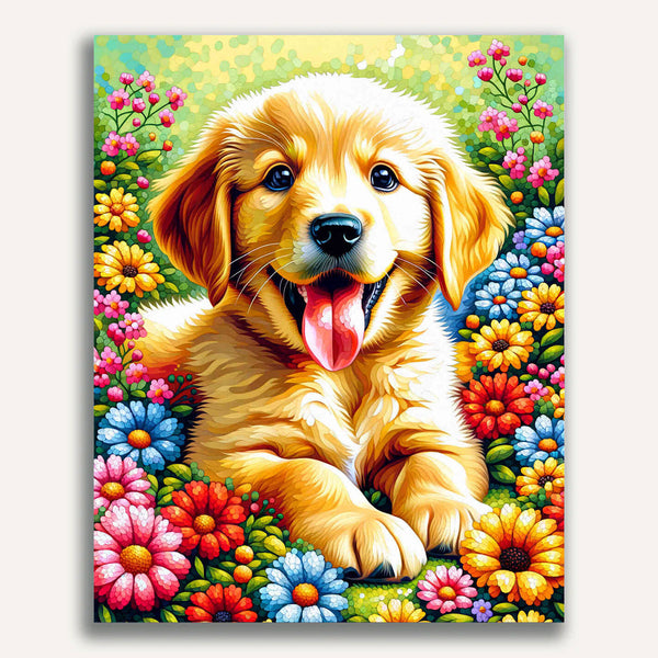 Paint by Numbers - Puppy Goldenretriver