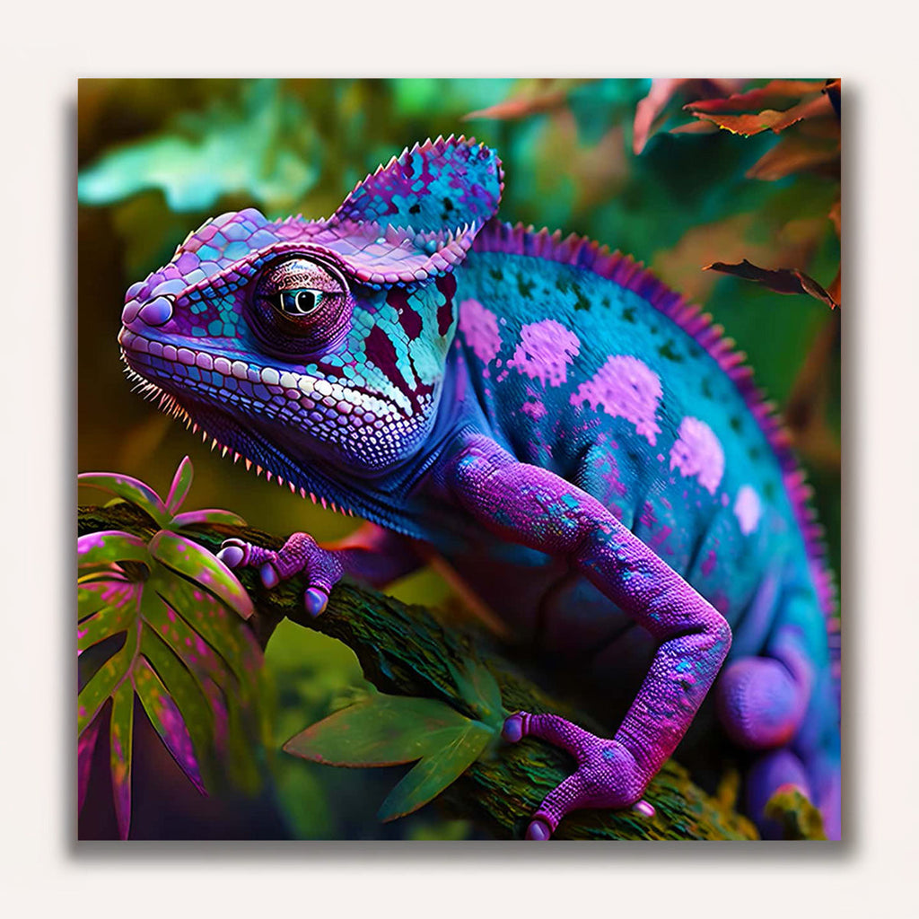 Paint by Numbers - Purple blue chameleon