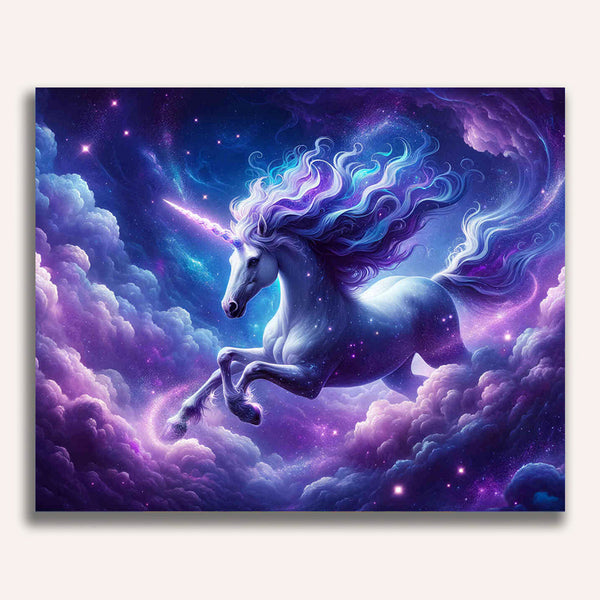 Paint by Numbers - Purple, blue unicorn