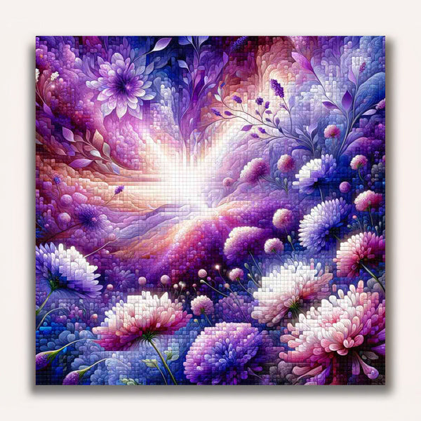 Paint by Numbers - Purple flower, mosaic
