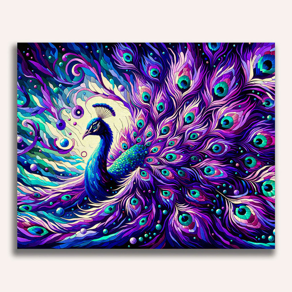 Paint by Numbers - Purple peacock