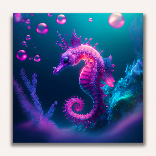 Paint by Numbers - Purple seahorse