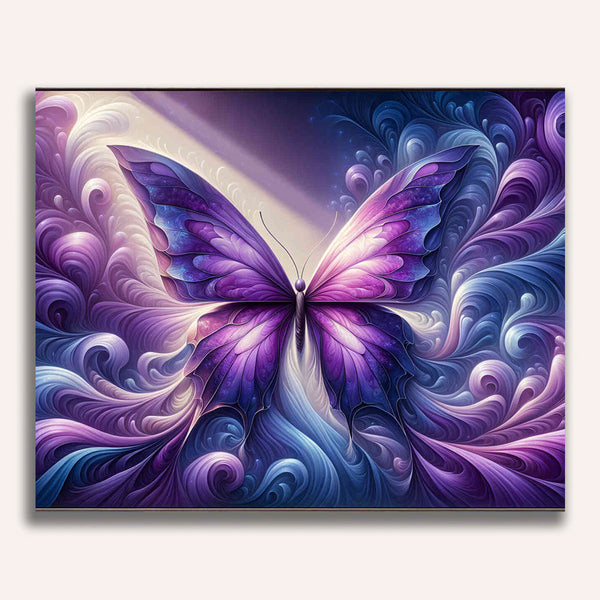 Paint by Numbers - Purple Water Butterfly