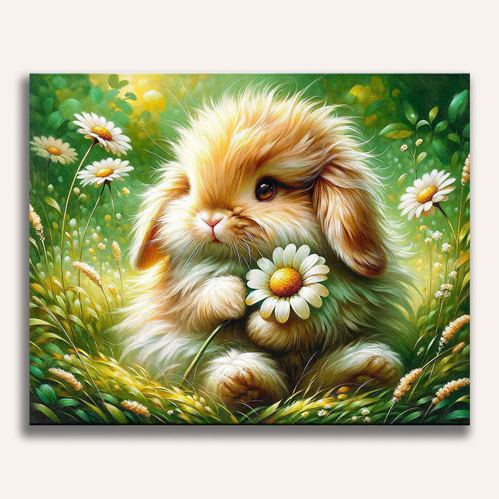 Paint by Numbers - Bunny holds daisies