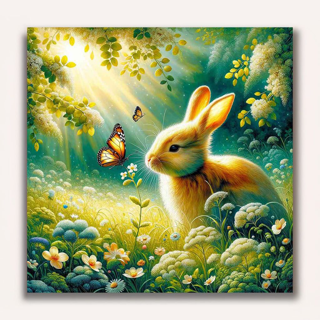 Paint by Numbers - Rabbit with butterfly
