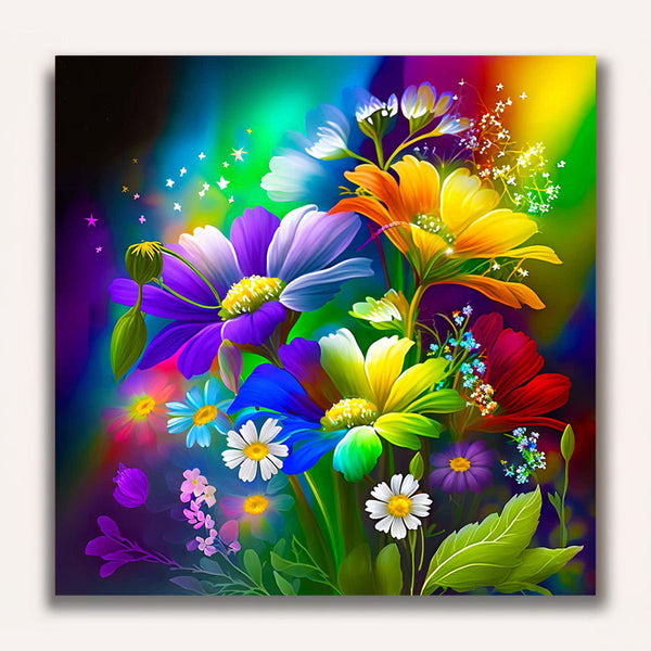 Paint by Numbers - Rainbow flowers