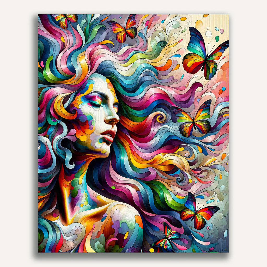 Paint by Numbers - Rainbow Hair Woman