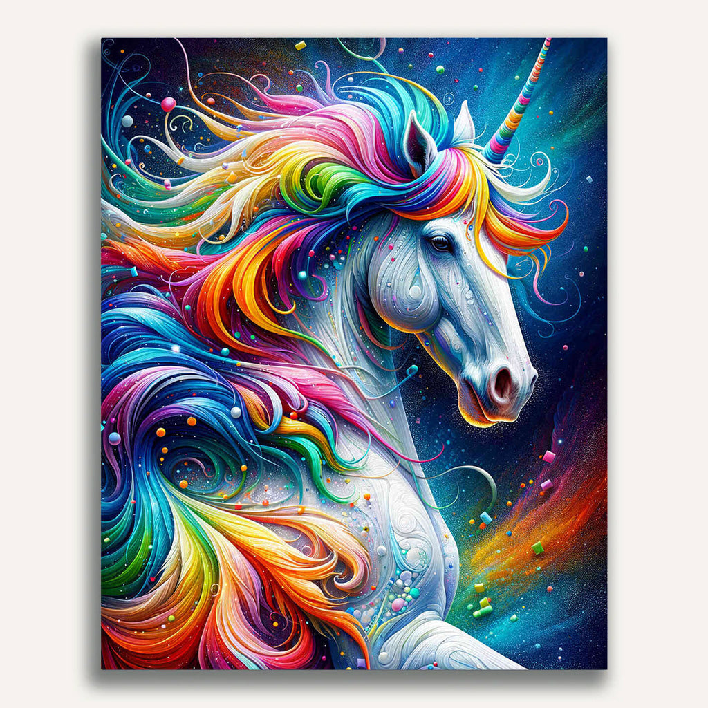 Paint by Numbers - Rainbow Horse with Mahne