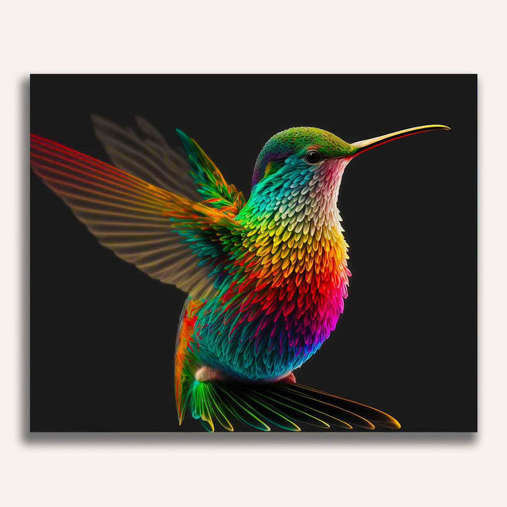 Paint by Numbers - Rainbow Hummingbird
