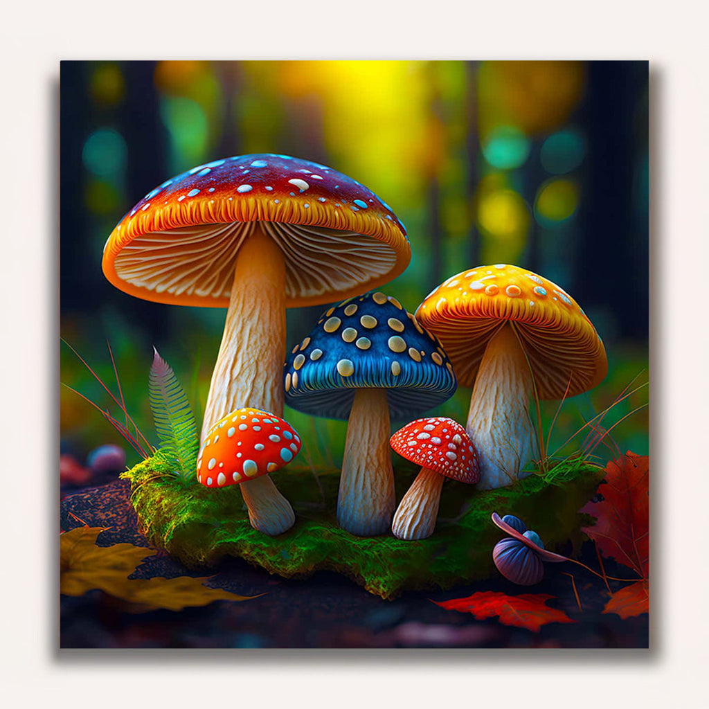 Paint by Numbers - Rainbow mushrooms