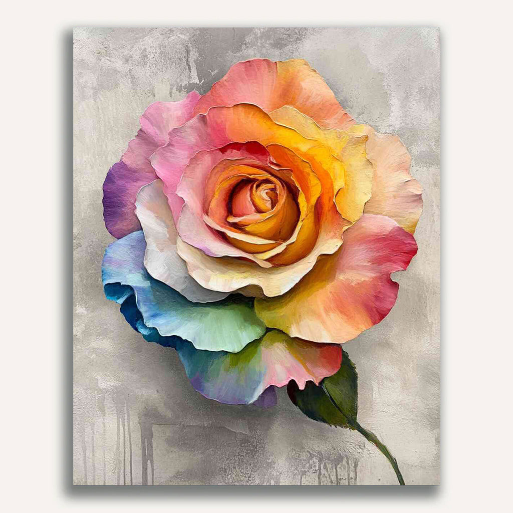 Paint by Numbers - Rainbow Rose