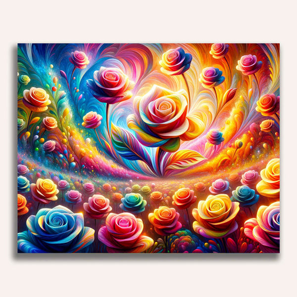 Paint by Numbers - Rainbow roses