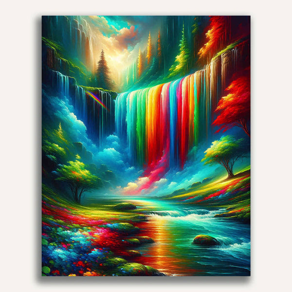 Paint by Numbers - Rainbow Waterfall