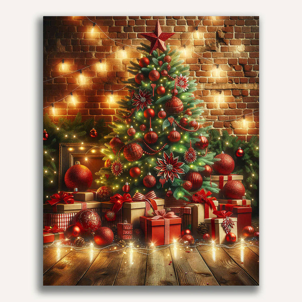 Paint by Numbers - Red Gifts Under Tree