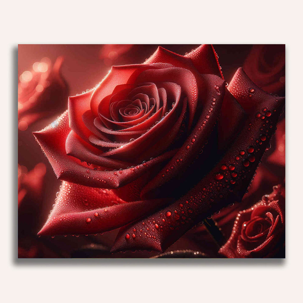 Paint by Numbers - Red Rose Close Up