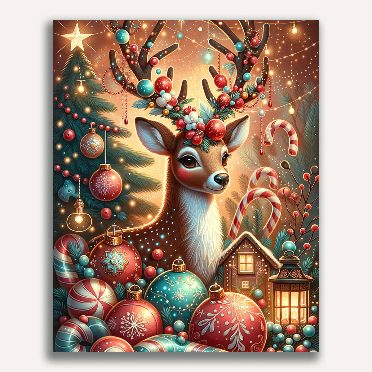 Paint by Numbers - Reindeer Christmas Ornaments