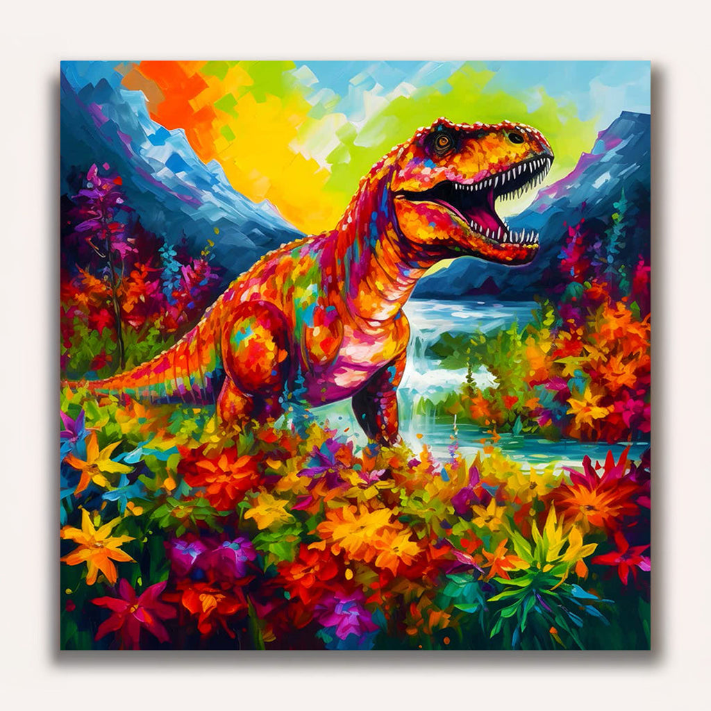Paint by Numbers - T-Rex colorful