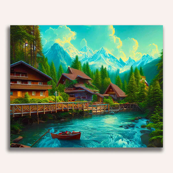 Paint by Numbers - Romantic mountain village