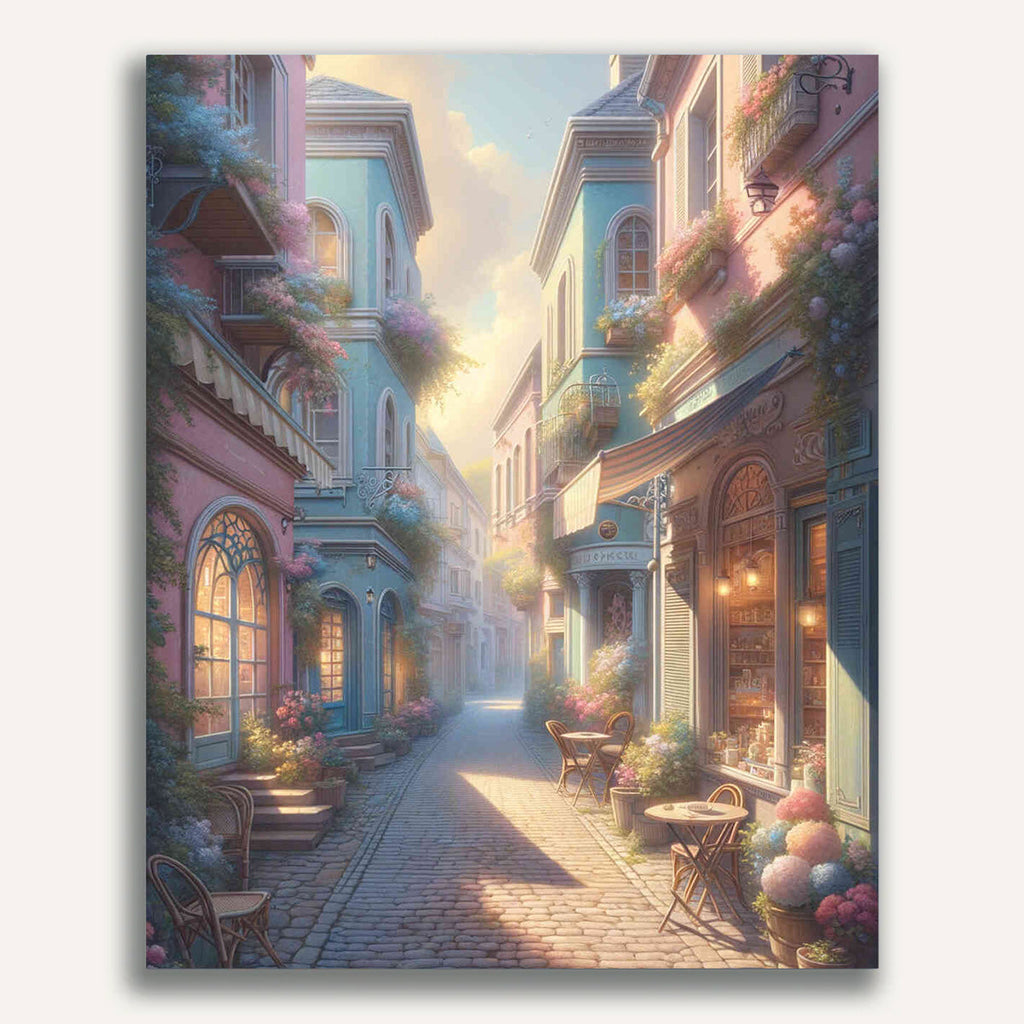 Paint by Numbers - Romantic Old Town Street