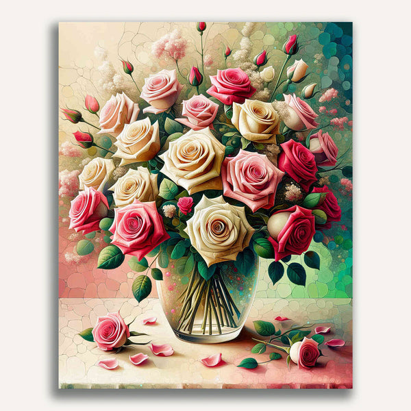 Paint by Numbers - Romantic bouquet of roses