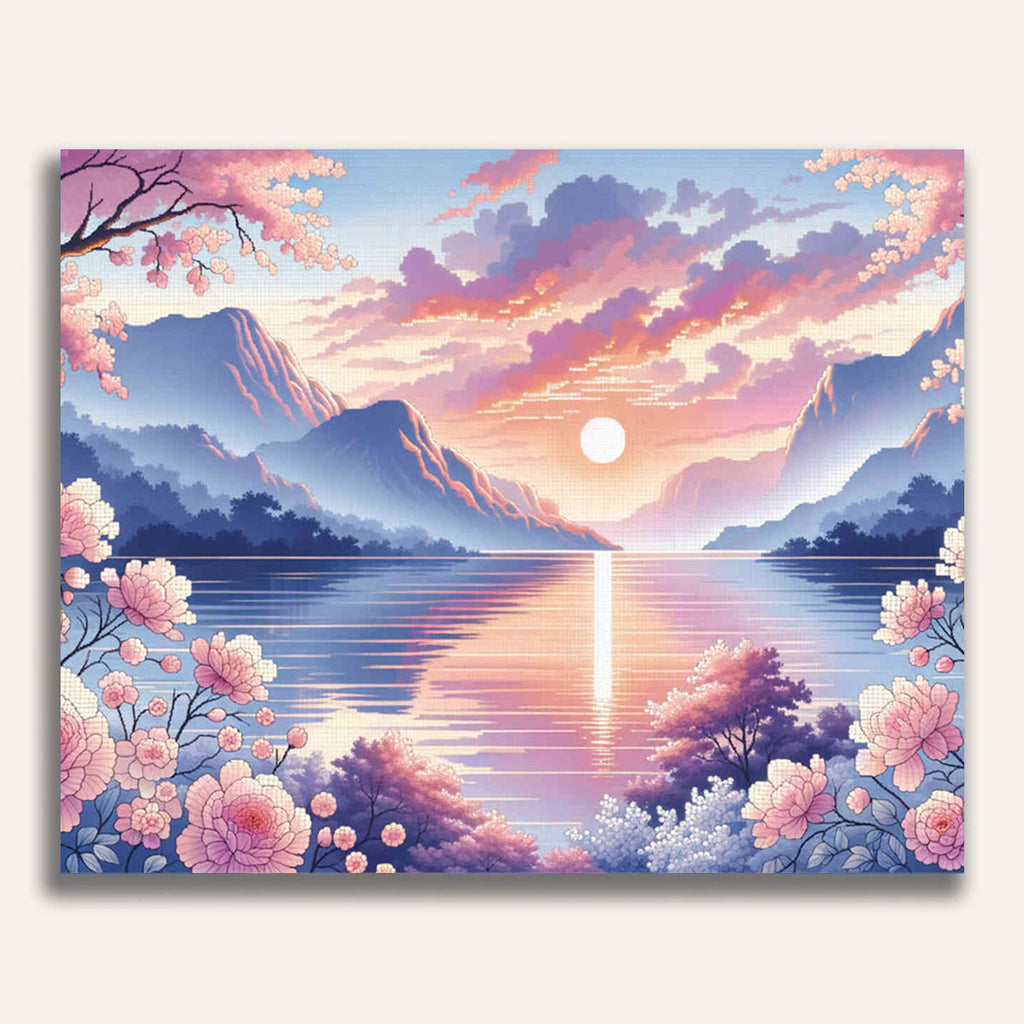 Paint by Numbers - Romantic lake, mountains