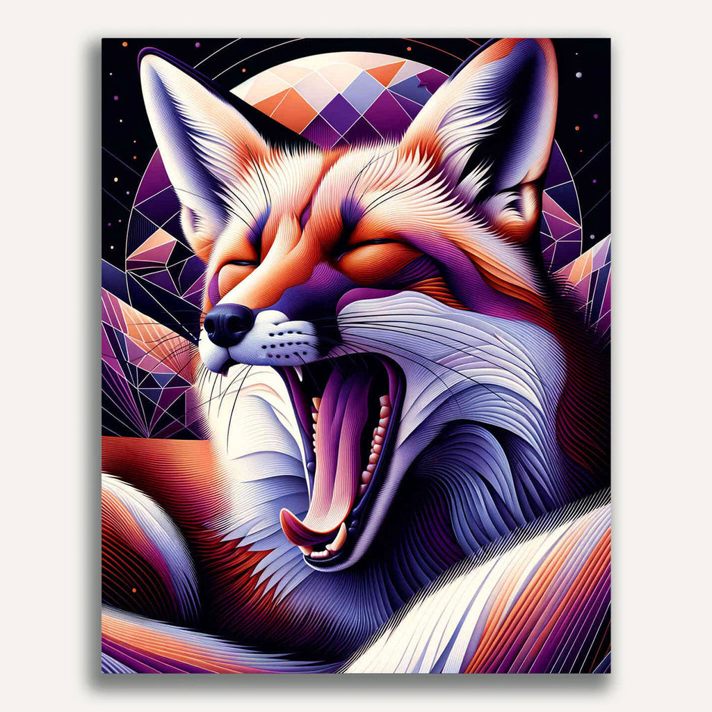 Paint by Numbers - Yawning fox