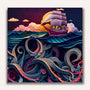 Paint by Numbers - Rough sea Paperart Blue
