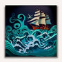 Paint by Numbers - Rough sea Paperart Turquoise